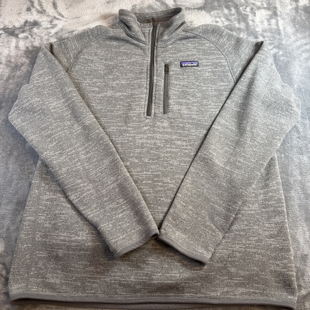 Patagonia Better Sweater Fleece Jacket Mens Large Gray 1/4 Zip Forge 25522